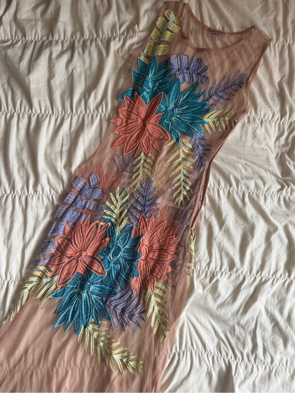 For Love and Lemons Tropicicana Embroidered Floral Mesh Maxi Dress - Picture 2 of 4
